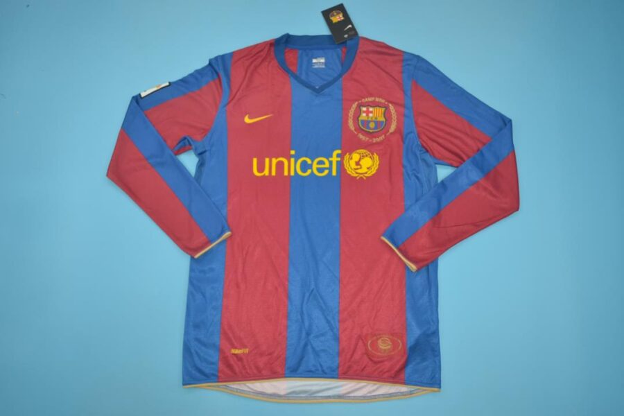 Shirt Fc Barcelona 07-08 Home Long Sleeve Retro